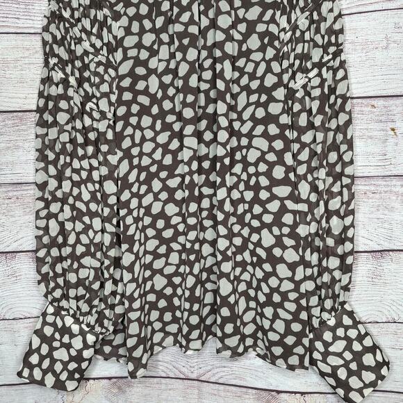 Ann Taylor Girly Romantic High Ruffle Neck Long Sleeve Flowy Blouse Size Medium - Picture 13 of 13